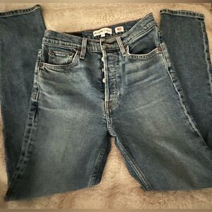 Re/Done Light Blue Straight Jeans High Rise Originals Button Fly